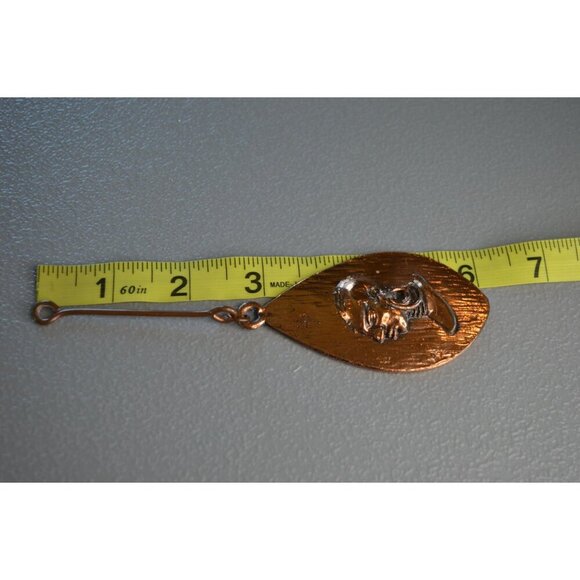 Vintage Embossed Copper Teardrop Pendant With African Profile Design - Picture 7 of 7